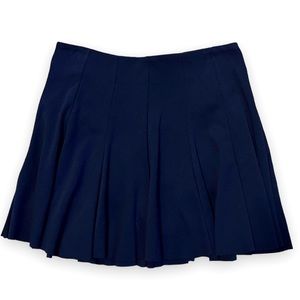 Navy Pleated Skirt